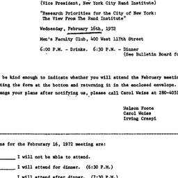 Announcements, 1972-02-16. ...