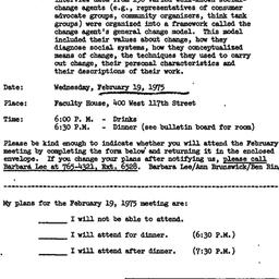 Announcements, 1975-02-19. ...