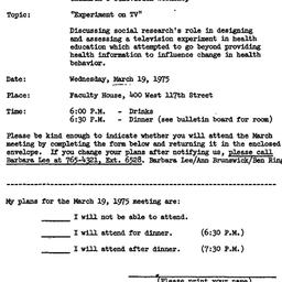 Announcements, 1975-03-19. ...