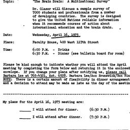 Announcements, 1975-04-16. ...