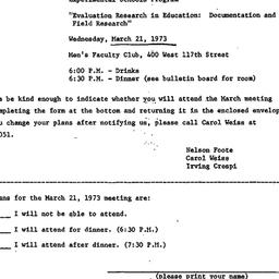 Announcements, 1973-03-21. ...