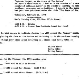 Announcements, 1973-02-21. ...
