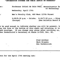 Announcements, 1968-04-17. ...
