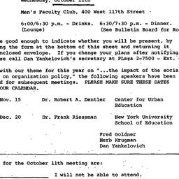 Announcements, 1967-10-11. ...