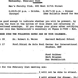 Announcements, 1968-02-21. ...