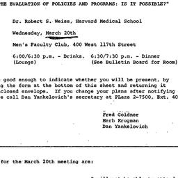 Announcements, 1968-03-20. ...