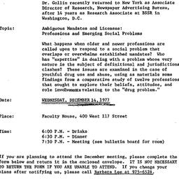 Announcements, 1977-12-14. ...