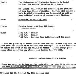 Announcements, 1977-10-26. ...