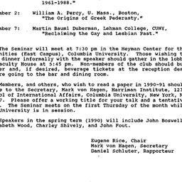 Schedules, Homosexualities,...