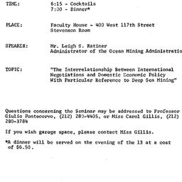 Announcements, 1975-11-13. ...