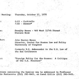 Announcements, 1978-10-12. ...