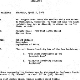 Announcements, 1979-04-05. ...