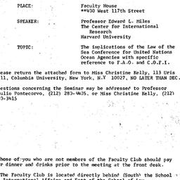 Announcements, 1973-12-06. ...