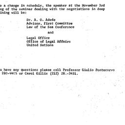 Announcements, 1976-11-03. ...