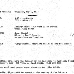 Announcements, 1977-05-05. ...