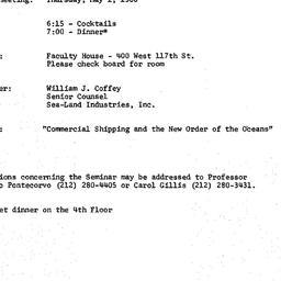 Announcements, 1980-05-01. ...