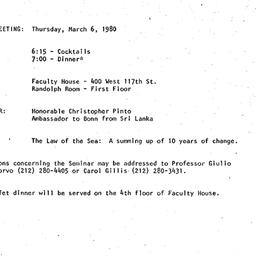Announcements, 1980-03-06. ...