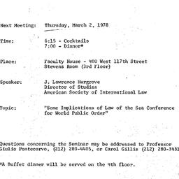 Announcements, 1978-03-02. ...