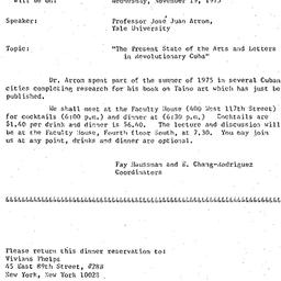 Announcements, 1975-11-19. ...