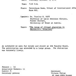 Minutes, 1978-11-09. Latin ...
