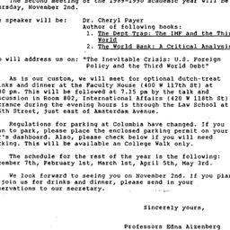 Announcements, 1989-11-02. ...