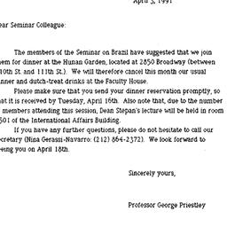Announcements, 1991-04-03. ...