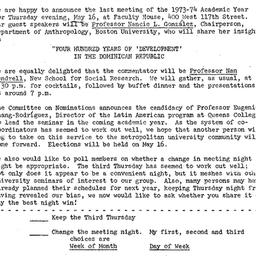 Announcements, 1974-05-16. ...