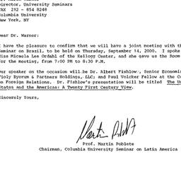 Correspondence, 2001-07-05....