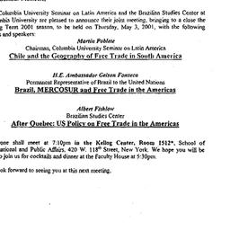 Announcements, 2001-05-03. ...