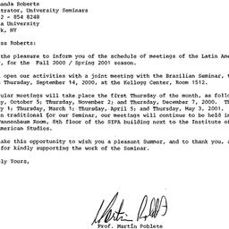 Correspondence, 2001-07-05....