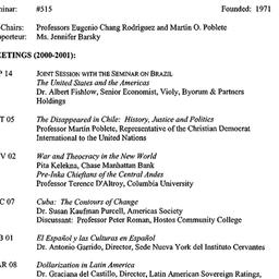 Schedules, Latin America, s...