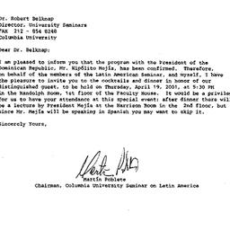 Correspondence, 2001-04-09....