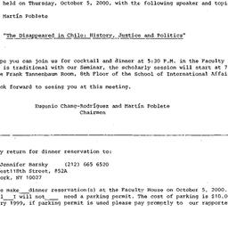 Announcements, 2000-10-05. ...