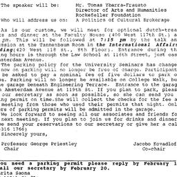 Announcements, 1994-03-03. ...