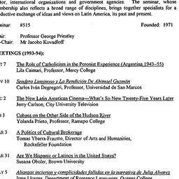 Schedules, Latin America, s...