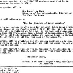 Announcements, 1981-12-03. ...