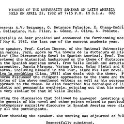 Minutes, 1982-04-22. Latin ...