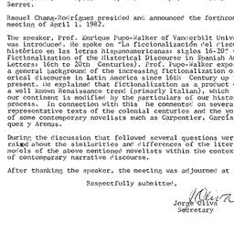 Minutes, 1982-03-01. Latin ...