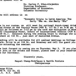 Announcements, 1984-05-03. ...