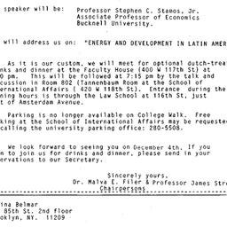 Announcements, 1986-12-04. ...