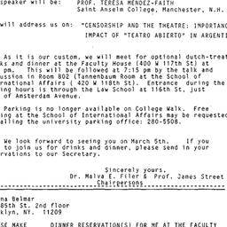 Announcements, 1987-03-05. ...