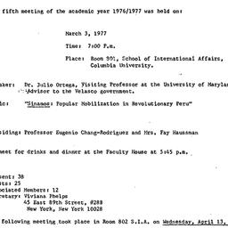 Minutes, 1977-03-03. Latin ...