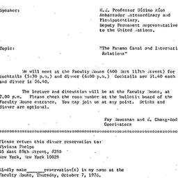 Announcements, 1976-10-07. ...