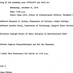 Minutes, 1976-12-08. Latin ...