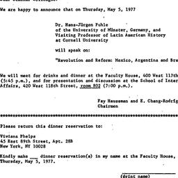 Announcements, 1977-05-05. ...