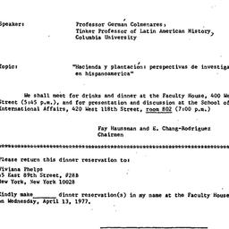 Announcements, 1977-04-13. ...