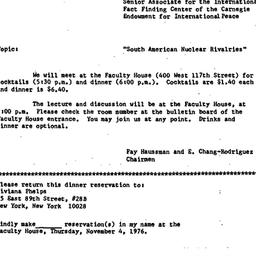 Announcements, 1976-11-04. ...