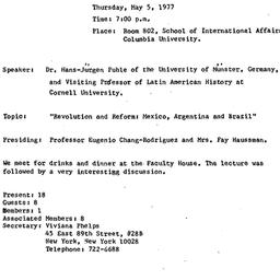 Minutes, 1977-05-05. Latin ...