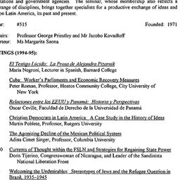 Schedules, Latin America, s...