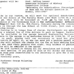 Announcements, 1995-05-04. ...